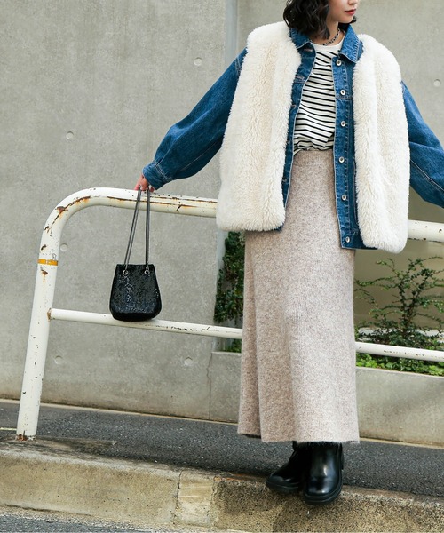 FREE'S MART(フリーズマート)の「◆<セットアップ対応>ヘアリーニットスカート(スカート・レディース・ベージュ/ピンク/グレー・SMALL/MEDIUM)」の16枚目の写真