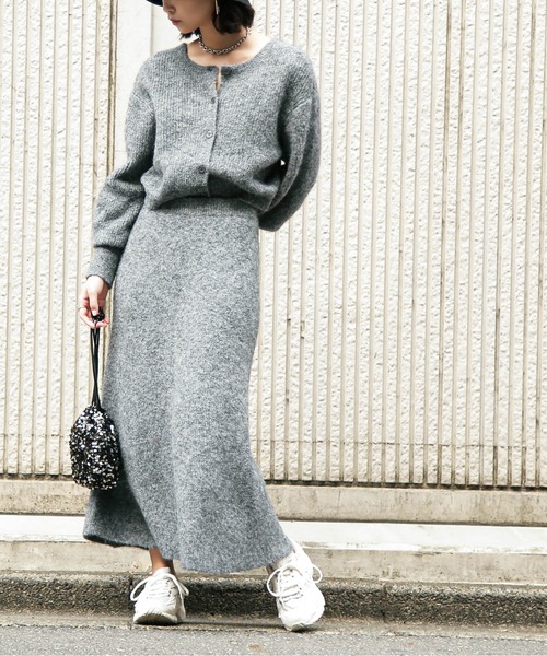 FREE'S MART(フリーズマート)の「◆<セットアップ対応>ヘアリーニットスカート(スカート・レディース・ベージュ/ピンク/グレー・SMALL/MEDIUM)」の9枚目の写真