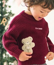 apres les cours | 【洗える】tiny bear モチーフ・総柄ニット(ニット/セーター)