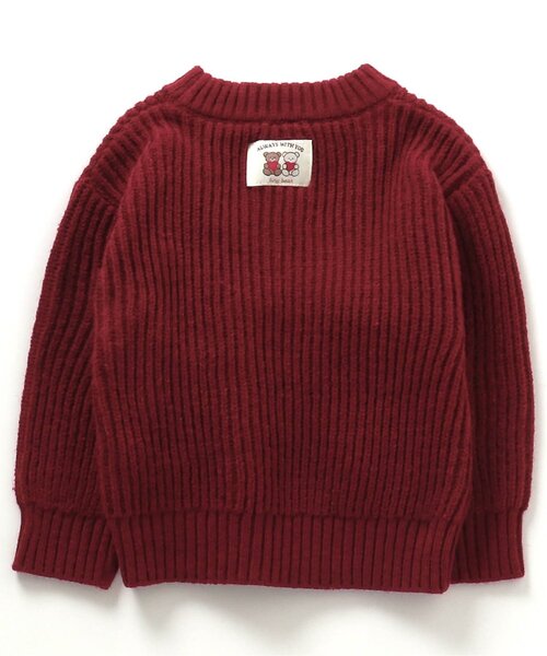 apres les cours(アプレレクール)の「【洗える】tiny bear モチーフ・総柄ニット(ニット/セーター・キッズ・レッド/アイボリー・90/100/120)」の12枚目の写真