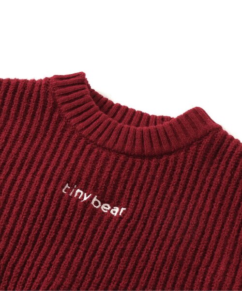 apres les cours(アプレレクール)の「【洗える】tiny bear モチーフ・総柄ニット(ニット/セーター・キッズ・レッド/アイボリー・90/100/120)」の13枚目の写真