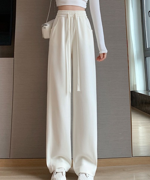 Amulet(アミュレット)の「ハイウエストワイドパンツ(その他パンツ・レディース・ベージュ/グレー/ブラック/ホワイト・M/L/XL)」の2枚目の写真