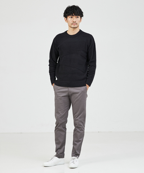 ABAHOUSE GRAY（アバハウスグレイ）の「【スポンジタッチ】シャドーカモフラ ニット（ニット/セーター・メンズ・ブラック/ホワイト/グリーン/グレイッシュベージュ/モカ・46/48）」の6枚目の写真