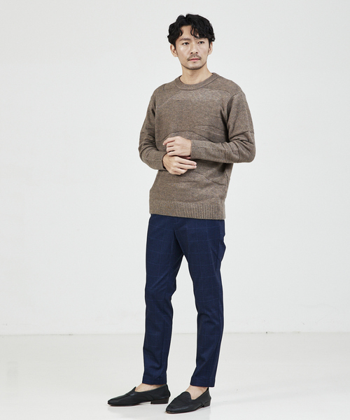 ABAHOUSE GRAY（アバハウスグレイ）の「【スポンジタッチ】シャドーカモフラ ニット（ニット/セーター・メンズ・ブラック/ホワイト/グリーン/グレイッシュベージュ/モカ・46/48）」の13枚目の写真