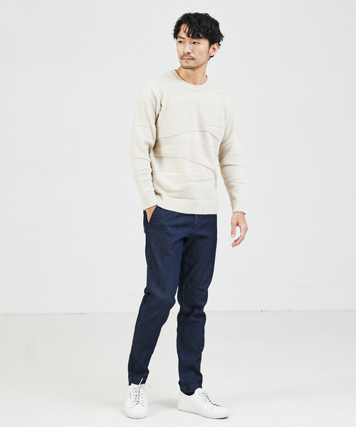 ABAHOUSE GRAY（アバハウスグレイ）の「【スポンジタッチ】シャドーカモフラ ニット（ニット/セーター・メンズ・ブラック/ホワイト/グリーン/グレイッシュベージュ/モカ・46/48）」の17枚目の写真