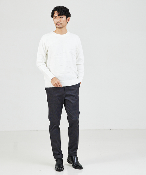 ABAHOUSE GRAY（アバハウスグレイ）の「【スポンジタッチ】シャドーカモフラ ニット（ニット/セーター・メンズ・ブラック/ホワイト/グリーン/グレイッシュベージュ/モカ・46/48）」の20枚目の写真
