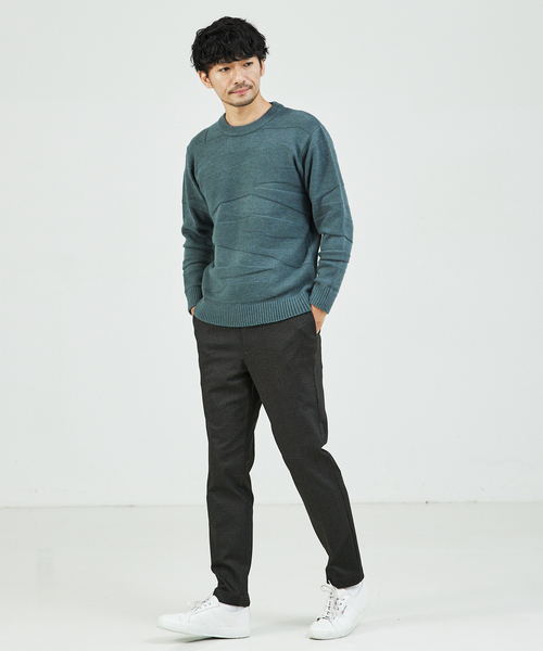 ABAHOUSE GRAY（アバハウスグレイ）の「【スポンジタッチ】シャドーカモフラ ニット（ニット/セーター・メンズ・ブラック/ホワイト/グリーン/グレイッシュベージュ/モカ・46/48）」の22枚目の写真