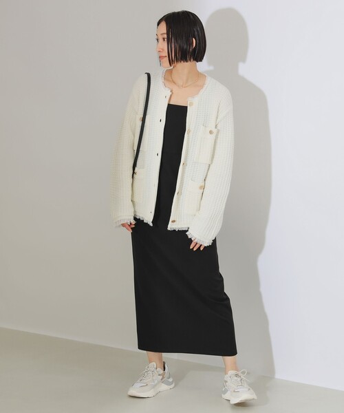 B:MING by BEAMS(ビーミングバイビームス)の「B:MING by BEAMS / ツイード ニット ジャケット(ノーカラージャケット・レディース・ホワイト系その他5/ブラック・SMALL/MEDIUM)」の10枚目の写真