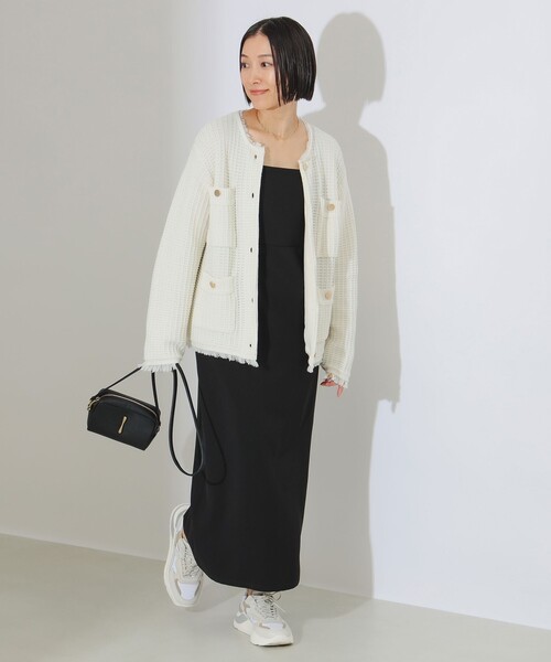 B:MING by BEAMS(ビーミングバイビームス)の「B:MING by BEAMS / ツイード ニット ジャケット(ノーカラージャケット・レディース・ホワイト系その他5/ブラック・SMALL/MEDIUM)」の12枚目の写真