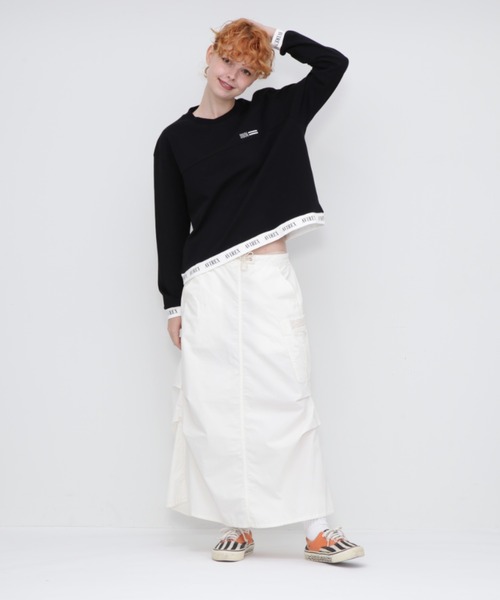 AVIREX（アヴィレックス）の「COLOR COMBI PRINT TOPS/カラーコンビ プリントトップス（Tシャツ/カットソー・レディース・ブラック/オフホワイト・FREE）」の5枚目の写真