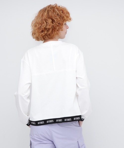 AVIREX（アヴィレックス）の「COLOR COMBI PRINT TOPS/カラーコンビ プリントトップス（Tシャツ/カットソー・レディース・ブラック/オフホワイト・FREE）」の8枚目の写真