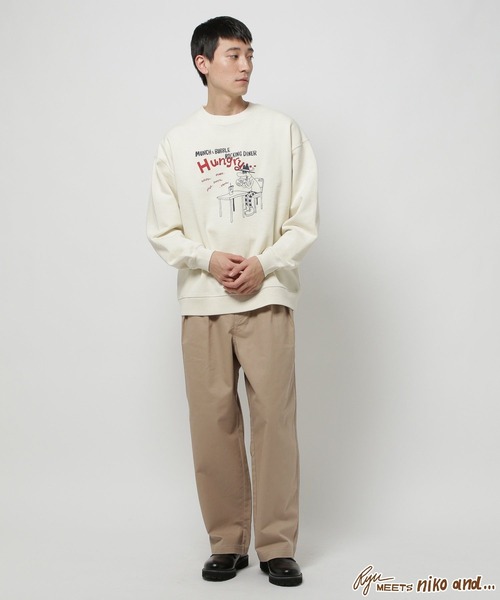 niko and...（ニコアンド）の「【Ryu Ambe】コラボプルオーバー（スウェット・メンズ・ライトグリーン/オフホワイト/チャコール・MEDIUM/LARGE）」の14枚目の写真