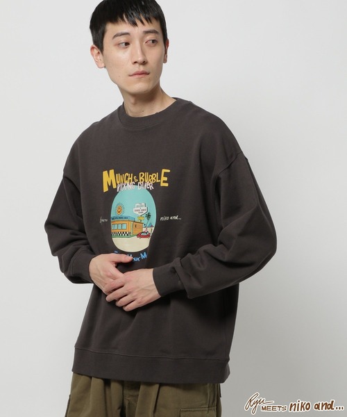 niko and...（ニコアンド）の「【Ryu Ambe】コラボプルオーバー（スウェット・メンズ・ライトグリーン/オフホワイト/チャコール・MEDIUM/LARGE）」の16枚目の写真