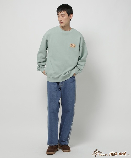 niko and...（ニコアンド）の「【Ryu Ambe】コラボプルオーバー（スウェット・メンズ・ライトグリーン/オフホワイト/チャコール・MEDIUM/LARGE）」の20枚目の写真