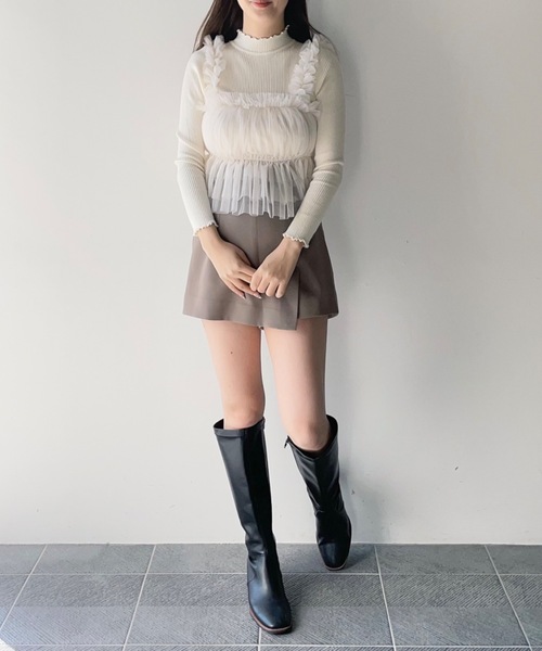 NOMAE（ノーマエ）の「フリルチュールキャミSET（キャミソール・レディース・ピンク/グレー/アイボリー・FREE）」の21枚目の写真