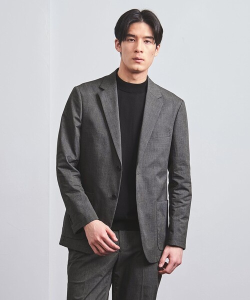 ジャケット テーラードジャケット ハウンドトゥース プリント 2ボタンジャケット COZY -ウォッシャブル・ストレッチ・撥水-