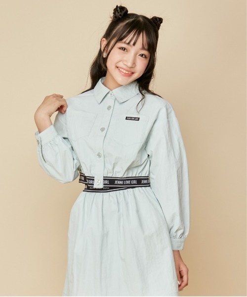 JENNI love（ジェニィラブ）の「【セットアップ対応】ジャガードロゴゴムショートシャツ（シャツ/ブラウス・キッズ・ラベンダー/ミント・130cm/140cm/150cm/160cm）」の2枚目の写真