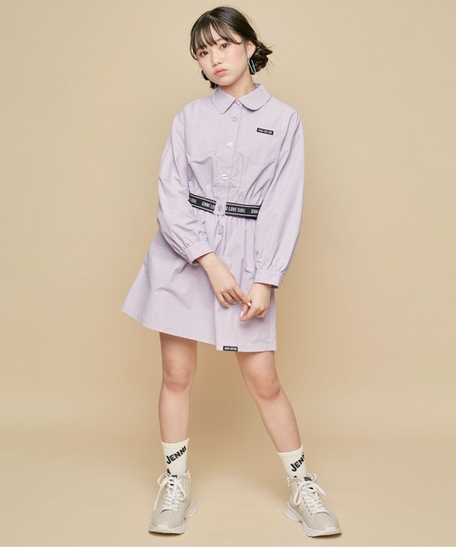 JENNI love（ジェニィラブ）の「【セットアップ対応】ジャガードロゴゴムショートシャツ（シャツ/ブラウス・キッズ・ラベンダー/ミント・130cm/140cm/150cm/160cm）」の3枚目の写真