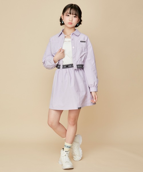 JENNI love（ジェニィラブ）の「【セットアップ対応】ジャガードロゴゴムショートシャツ（シャツ/ブラウス・キッズ・ラベンダー/ミント・130cm/140cm/150cm/160cm）」の5枚目の写真