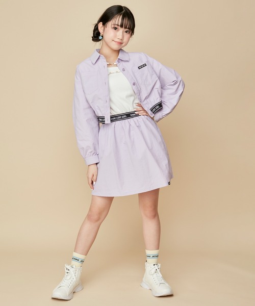 JENNI love（ジェニィラブ）の「【セットアップ対応】ジャガードロゴゴムショートシャツ（シャツ/ブラウス・キッズ・ラベンダー/ミント・130cm/140cm/150cm/160cm）」の6枚目の写真