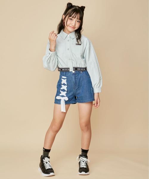 JENNI love（ジェニィラブ）の「【セットアップ対応】ジャガードロゴゴムショートシャツ（シャツ/ブラウス・キッズ・ラベンダー/ミント・130cm/140cm/150cm/160cm）」の11枚目の写真