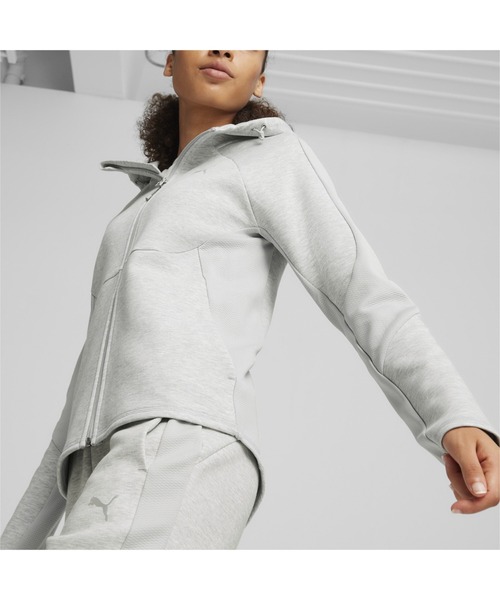 PUMA(プーマ)の「PUMA プーマ ウィメンズ エヴォストライプ フーデッドジャケット(パーカー・レディース・ライトグレー/ブラック・X-LARGE/LARGE/MEDIUM/SMALL)」の9枚目の写真