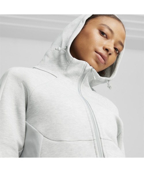 PUMA(プーマ)の「PUMA プーマ ウィメンズ エヴォストライプ フーデッドジャケット(パーカー・レディース・ライトグレー/ブラック・X-LARGE/LARGE/MEDIUM/SMALL)」の10枚目の写真