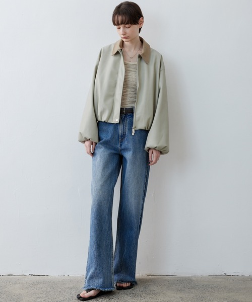 tageechita（タジチタ）の「【tageechita】カットオフヘム ウォッシュデニム ワイドパンツ（デニムパンツ・レディース・インディゴブルー・L/S/M）」の22枚目の写真