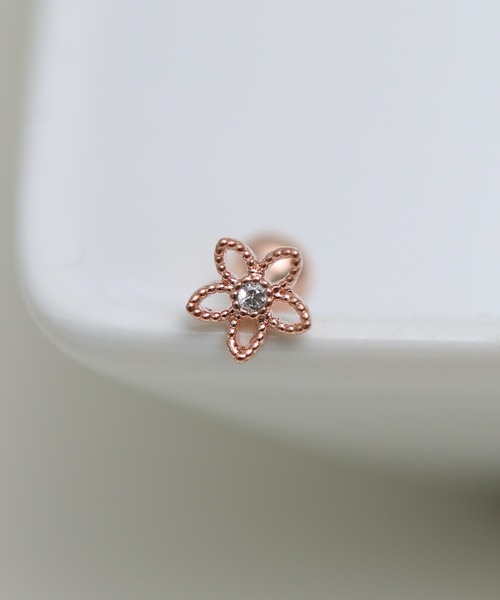 Peony(ピオニー)の「【Peony/ピオニー】/サージカルステンレス316L ビジューフラワースタッドピアス(ピアス(片耳用)・レディース・ゴールド/ピンクゴールド/シルバー・FREE)」の10枚目の写真