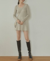 ACYM | Pleats knit mini ワンピース(ワンピース)