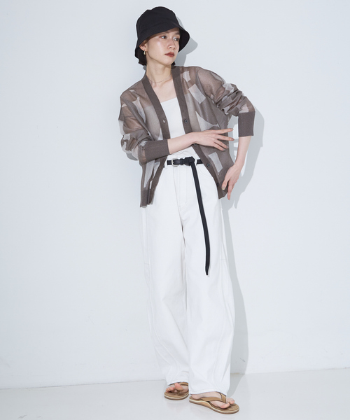 NOMINE（ノミネ）の「ジオメトリック柄 シアー カーディガン（カーディガン/ボレロ・レディース・ライトグレー/ブラウン/ブラック・フリー）」の18枚目の写真