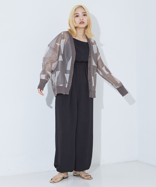 NOMINE（ノミネ）の「ジオメトリック柄 シアー カーディガン（カーディガン/ボレロ・レディース・ライトグレー/ブラウン/ブラック・フリー）」の20枚目の写真