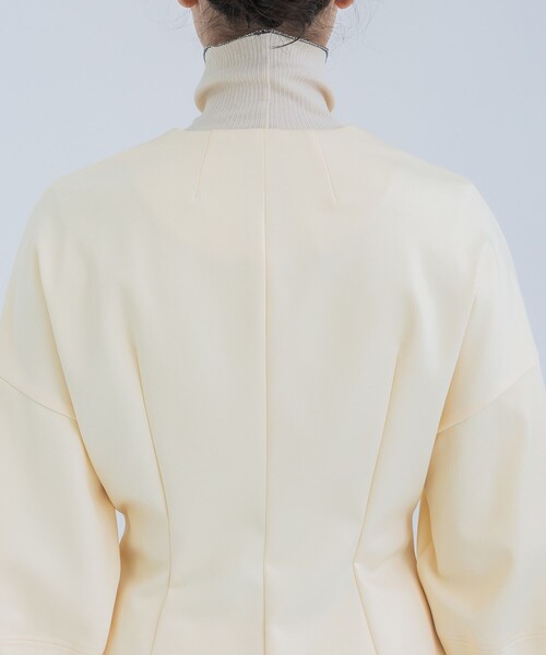 THINGS THAT MATTER（シングス ザット マター）の「【THINGS THAT MATTER/(シングス ザット マター)】SCUBA JERSEY COLLARLESS JACKET/スキューバジャージージャケット（テーラードジャケット・レディース・アイボリー/ブラック・FREE）」の13枚目の写真