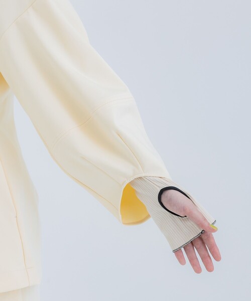 THINGS THAT MATTER（シングス ザット マター）の「【THINGS THAT MATTER/(シングス ザット マター)】SCUBA JERSEY COLLARLESS JACKET/スキューバジャージージャケット（テーラードジャケット・レディース・アイボリー/ブラック・FREE）」の16枚目の写真