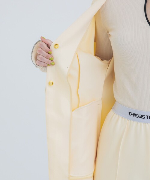 THINGS THAT MATTER（シングス ザット マター）の「【THINGS THAT MATTER/(シングス ザット マター)】SCUBA JERSEY COLLARLESS JACKET/スキューバジャージージャケット（テーラードジャケット・レディース・アイボリー/ブラック・FREE）」の17枚目の写真