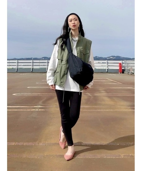 CAMP7（キャンプセブン）の「【CAMP7】ポリエステルビッグショルダーバッグ（ショルダーバッグ・レディース・ブラック/ホワイト・ONE SIZE）」の9枚目の写真