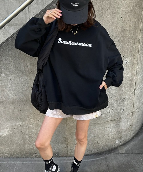 sandlessmoon(サンドレスムーン)の「logo オーバーサイズスウェット(スウェット・レディース・オートミール/ブルー/ブラック・FREE)」の10枚目の写真
