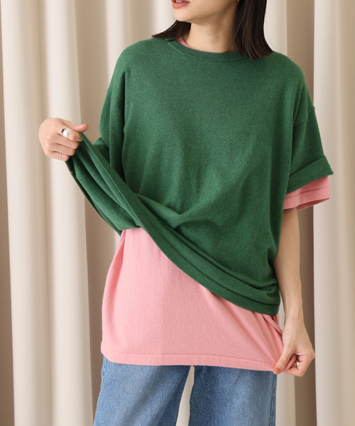 WANDERUNG(ワンデルング)の「【 WANDERUNG/ワンデルング】14GG Tsh:トップス(ニット/セーター・レディース・ライトグレー/レッド/グリーン/ピンク・SMALL/LARGE)」の8枚目の写真