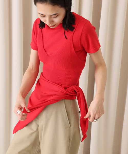 WANDERUNG(ワンデルング)の「【 WANDERUNG/ワンデルング】14GG Tsh:トップス(ニット/セーター・レディース・ライトグレー/レッド/グリーン/ピンク・SMALL/LARGE)」の9枚目の写真