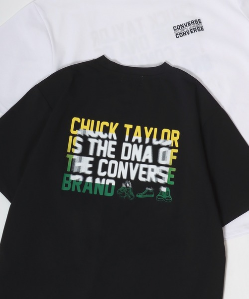 CONVERSE（コンバース）の「CONVERSE/コンバース 接触冷感/UVカット/吸水速乾 アムンゼン ロゴ オールスター ワンポイント刺繍/バックプリント 半袖Tシャツ/レディース メンズ（Tシャツ/カットソー・レディース・ホワイト/ホワイト系その他/ブルー系その他/ベージュ/ブルーグレー/ブルー系その他2/オレンジ系その他/ホワイト系その他2/ブラック/ライトグレー/ホワイト系その他3/ホワイト系その他4/ブルー系その他3/ブラック系その他/グレー系その他/ピンク/ブラック系その他3/ブラック系その他5/ホワイト系その他5/ホワイト系その他6/ブラック系その他2/ブラック系その他4・M/L/LL）」の10枚目の写真