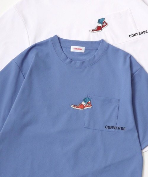 tシャツ 「接触冷感」「吸水速乾」フロントロゴラメコンビプルオーバー レディース CONVERSE tシャツ 2025SS CONVERSE/コンバース オーバーサイズ