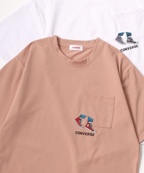 CONVERSE（コンバース）の「CONVERSE/コンバース 接触冷感/UVカット/吸水速乾 アムンゼン ロゴ オールスター ワンポイント刺繍/バックプリント 半袖Tシャツ/レディース メンズ（Tシャツ/カットソー・レディース・ホワイト/ホワイト系その他/ブルー系その他/ベージュ/ブルーグレー/ブルー系その他2/オレンジ系その他/ホワイト系その他2/ブラック/ライトグレー/ホワイト系その他3/ホワイト系その他4/ブルー系その他3/ブラック系その他/グレー系その他/ピンク/ブラック系その他3/ブラック系その他5/ホワイト系その他5/ホワイト系その他6/ブラック系その他2/ブラック系その他4・M/L/LL）」の22枚目の写真