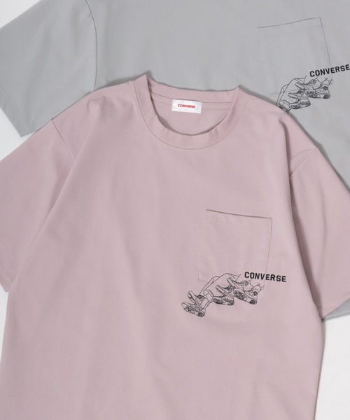 CONVERSE（コンバース）の「CONVERSE/コンバース 接触冷感/UVカット/吸水速乾 アムンゼン ロゴ オールスター ワンポイント刺繍/バックプリント 半袖Tシャツ/レディース メンズ（Tシャツ/カットソー・レディース・ホワイト/ホワイト系その他/ブルー系その他/ベージュ/ブルーグレー/ブルー系その他2/オレンジ系その他/ホワイト系その他2/ブラック/ライトグレー/ホワイト系その他3/ホワイト系その他4/ブルー系その他3/ブラック系その他/グレー系その他/ピンク/ブラック系その他3/ブラック系その他5/ホワイト系その他5/ホワイト系その他6/ブラック系その他2/ブラック系その他4・M/L/LL）」の21枚目の写真