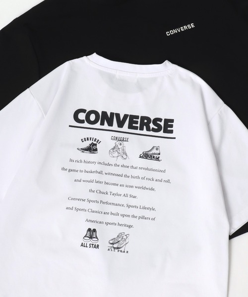 CONVERSE（コンバース）の「CONVERSE/コンバース 接触冷感/UVカット/吸水速乾 アムンゼン ロゴ オールスター ワンポイント刺繍/バックプリント 半袖Tシャツ/レディース メンズ（Tシャツ/カットソー・レディース・ホワイト/ホワイト系その他/ブルー系その他/ベージュ/ブルーグレー/ブルー系その他2/オレンジ系その他/ホワイト系その他2/ブラック/ライトグレー/ホワイト系その他3/ホワイト系その他4/ブルー系その他3/ブラック系その他/グレー系その他/ピンク/ブラック系その他3/ブラック系その他5/ホワイト系その他5/ホワイト系その他6/ブラック系その他2/ブラック系その他4・M/L/LL）」の8枚目の写真