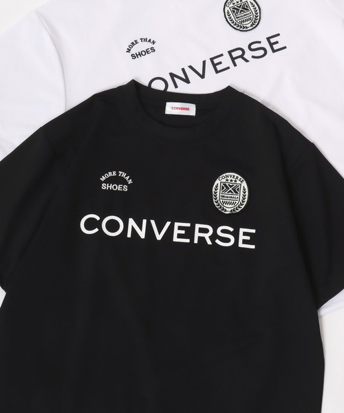 CONVERSE（コンバース）の「CONVERSE/コンバース 接触冷感/UVカット/吸水速乾 アムンゼン ロゴ オールスター ワンポイント刺繍/バックプリント 半袖Tシャツ/レディース メンズ（Tシャツ/カットソー・レディース・ホワイト/ホワイト系その他/ブルー系その他/ベージュ/ブルーグレー/ブルー系その他2/オレンジ系その他/ホワイト系その他2/ブラック/ライトグレー/ホワイト系その他3/ホワイト系その他4/ブルー系その他3/ブラック系その他/グレー系その他/ピンク/ブラック系その他3/ブラック系その他5/ホワイト系その他5/ホワイト系その他6/ブラック系その他2/ブラック系その他4・M/L/LL）」の13枚目の写真