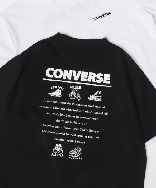 CONVERSE（コンバース）の「CONVERSE/コンバース 接触冷感/UVカット/吸水速乾 アムンゼン ロゴ オールスター ワンポイント刺繍/バックプリント 半袖Tシャツ/レディース メンズ（Tシャツ/カットソー・レディース・ホワイト/ホワイト系その他/ブルー系その他/ベージュ/ブルーグレー/ブルー系その他2/オレンジ系その他/ホワイト系その他2/ブラック/ライトグレー/ホワイト系その他3/ホワイト系その他4/ブルー系その他3/ブラック系その他/グレー系その他/ピンク/ブラック系その他3/ブラック系その他5/ホワイト系その他5/ホワイト系その他6/ブラック系その他2/ブラック系その他4・M/L/LL）」の14枚目の写真