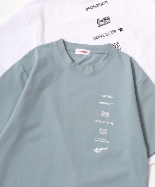 CONVERSE（コンバース）の「CONVERSE/コンバース 接触冷感/UVカット/吸水速乾 アムンゼン ロゴ オールスター ワンポイント刺繍/バックプリント 半袖Tシャツ/レディース メンズ（Tシャツ/カットソー・レディース・ホワイト/ホワイト系その他/ブルー系その他/ベージュ/ブルーグレー/ブルー系その他2/オレンジ系その他/ホワイト系その他2/ブラック/ライトグレー/ホワイト系その他3/ホワイト系その他4/ブルー系その他3/ブラック系その他/グレー系その他/ピンク/ブラック系その他3/ブラック系その他5/ホワイト系その他5/ホワイト系その他6/ブラック系その他2/ブラック系その他4・M/L/LL）」の19枚目の写真