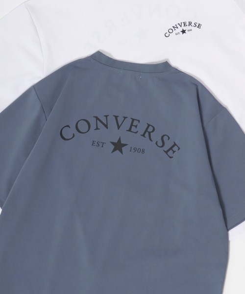 CONVERSE（コンバース）の「CONVERSE/コンバース 接触冷感/UVカット/吸水速乾 アムンゼン ロゴ オールスター ワンポイント刺繍/バックプリント 半袖Tシャツ/レディース メンズ（Tシャツ/カットソー・レディース・ホワイト/ホワイト系その他/ブルー系その他/ベージュ/ブルーグレー/ブルー系その他2/オレンジ系その他/ホワイト系その他2/ブラック/ライトグレー/ホワイト系その他3/ホワイト系その他4/ブルー系その他3/ブラック系その他/グレー系その他/ピンク/ブラック系その他3/ブラック系その他5/ホワイト系その他5/ホワイト系その他6/ブラック系その他2/ブラック系その他4・M/L/LL）」の20枚目の写真