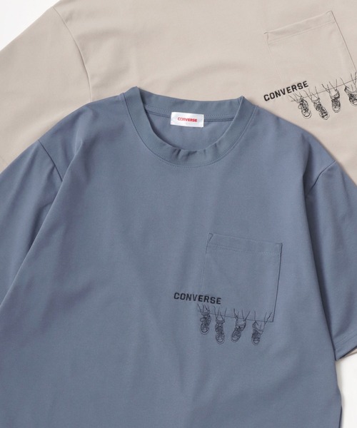 tシャツ 「接触冷感」「吸水速乾」フロントロゴラメコンビプルオーバー レディース コンバース 接触冷感 半袖Tシャツ レディース メンズ ユニ