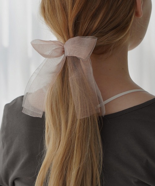 オーガンジーリボン♡ヘアゴム♡ダブルリボン 全色再入荷】〈VATSURICA〉オーガンジー ダブル リボン ヘアゴム